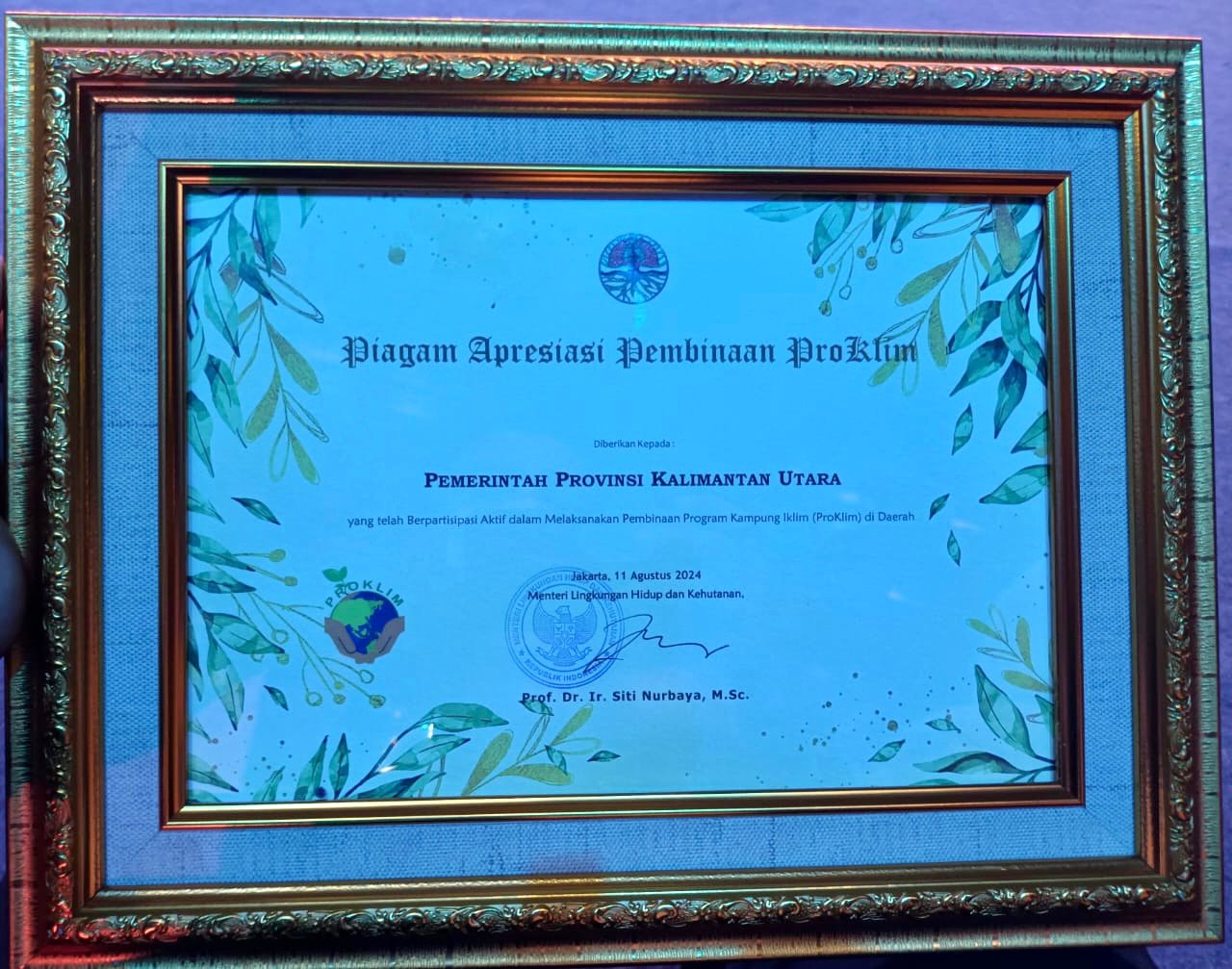 Gencarkan Program Pro Lingkungan Kaltara Sukses Raih Penghargaan ProKlim KLHK