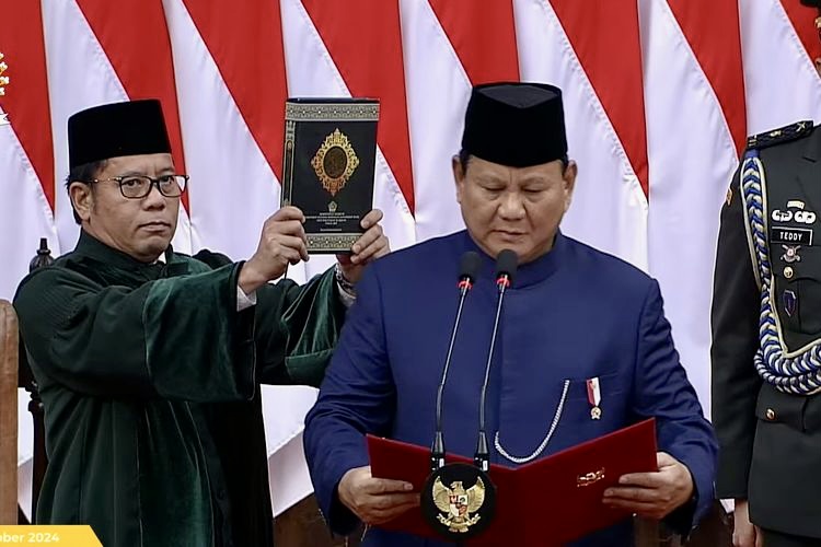 Prabowo Ucapkan Sumpah dan Janji sebagai Presiden Ke-8 RI