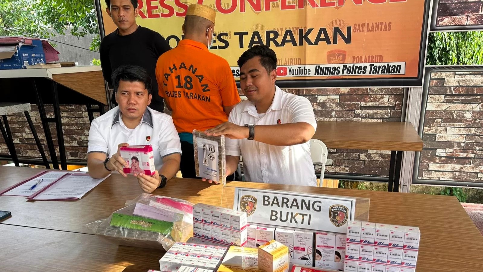 Satreskrim Polres Tarakan Amankan Penjual Kosmetik Ilegal di Pasar Batu