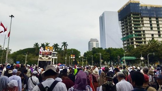 Aksi Reuni 411 di Patung Kuda, Jl Medan Merdeka Barat Arah Istana Ditutup