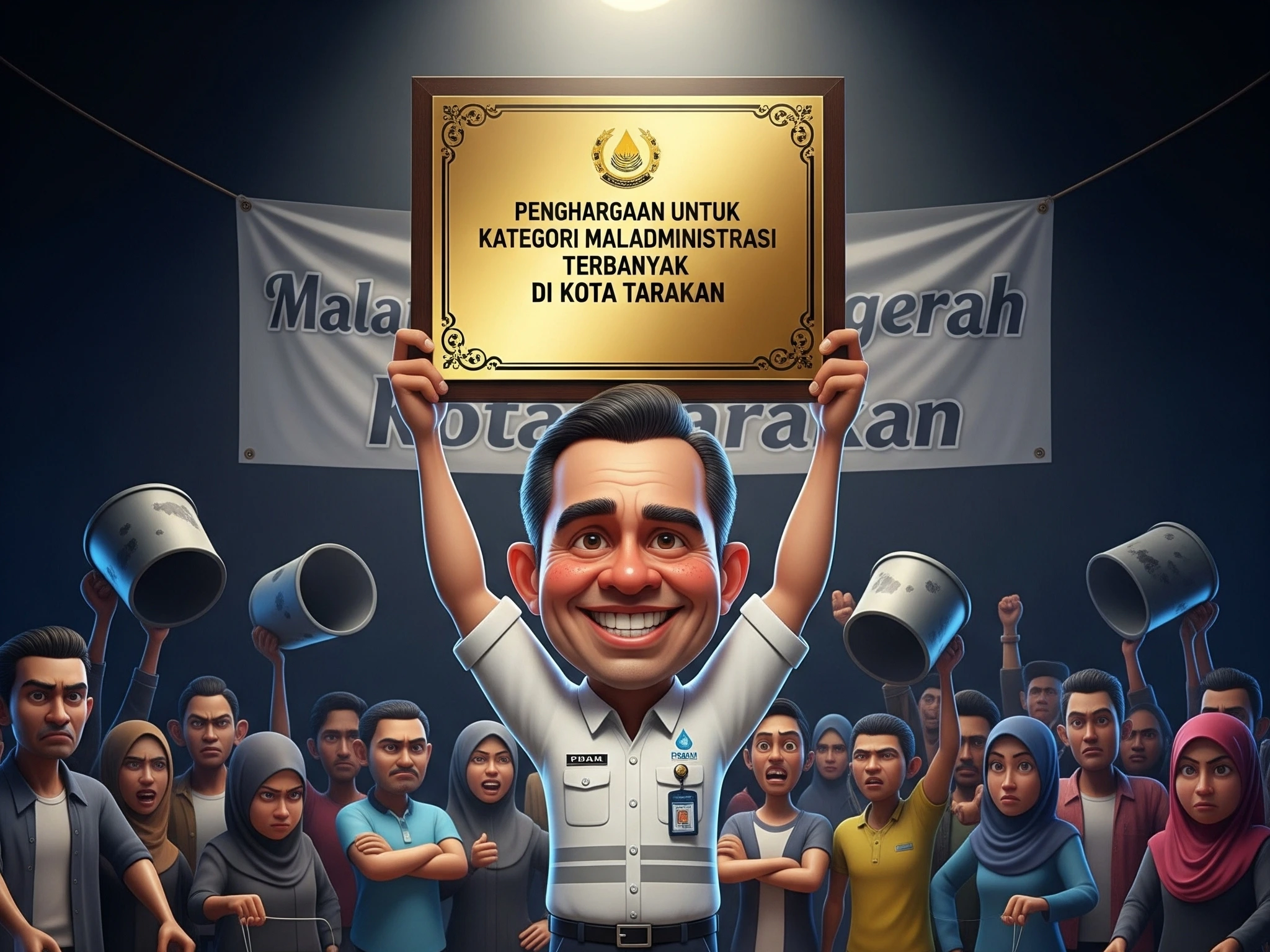 KNPI Kota Tarakan Anugerahi Perumda Tirta Alam Tarakan dengan Penghargaan untuk Kategori Maladministrasi Terbanyak di Kota Tarakan