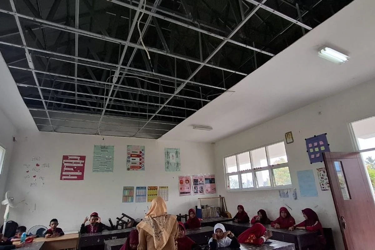 Plafon SDN di Nunukan Ambruk, Disdik Sebut Hampir Semua Bangunan Kemendikbud Bermasalah