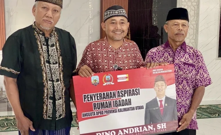 Tunaikan Amanah Aspirasi, Anggota DPRD Kaltara Dino Andrian Sambangi dan Serap Kebutuhan Jemaah Masjid Al Muflihun