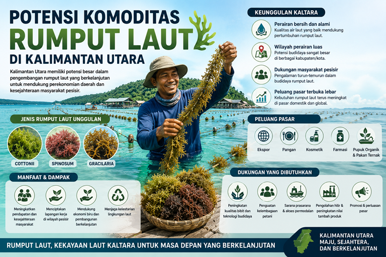 Produksi Rumput Laut Kaltara Melimpah, DPRD Dorong Hilirisasi agar Nilai Tambah Tak Lari ke Luar Daerah