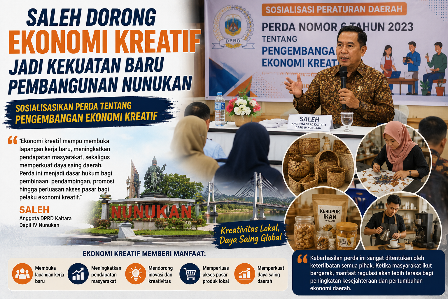 DPRD Kaltara Dorong Pelaku UMKM dan Generasi Muda Kembangkan Ekonomi Kreatif