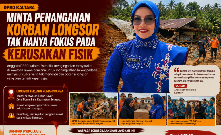 DPRD Kaltara Minta Penanganan Korban Longsor Tak Hanya Fokus pada Kerusakan Fisik
